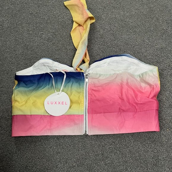 Luxxel: NWT Multicolored necktie crop top - Picture 4 of 5